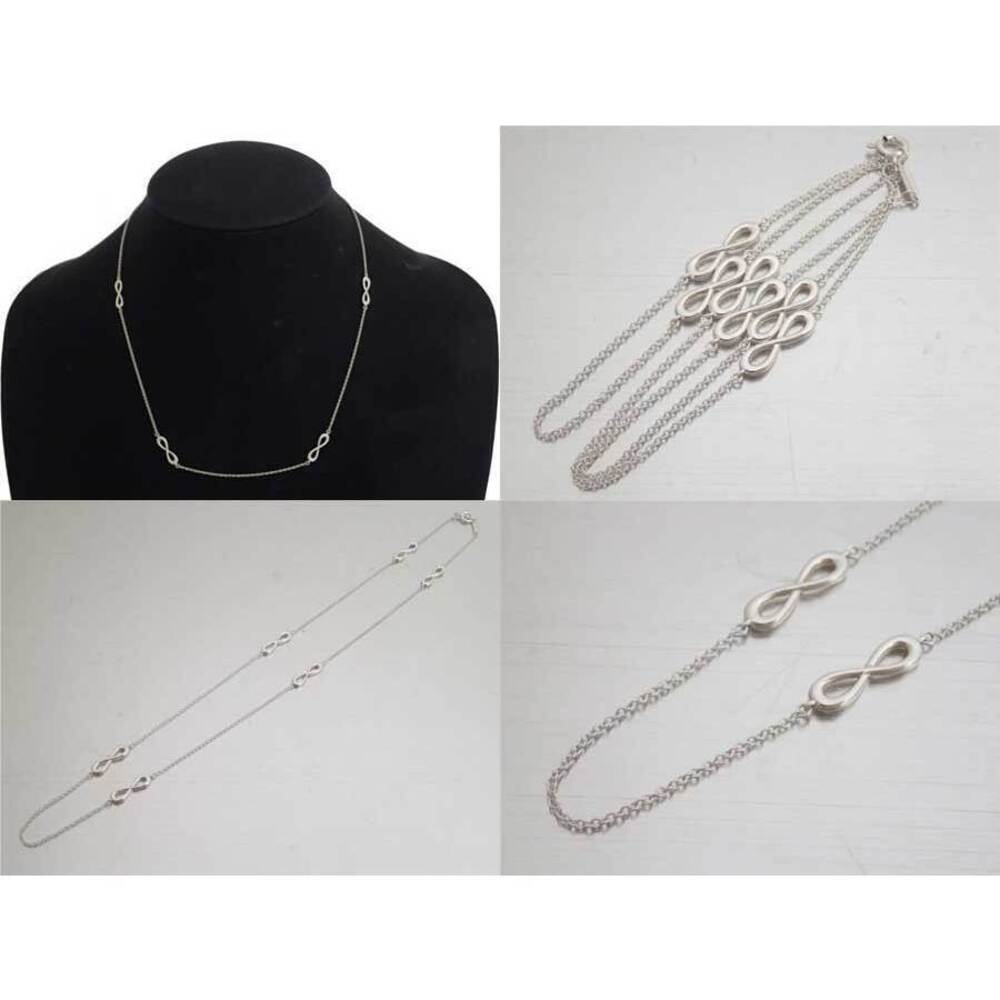 Tiffany Co Ribbon Motif Silver Chain Necklace